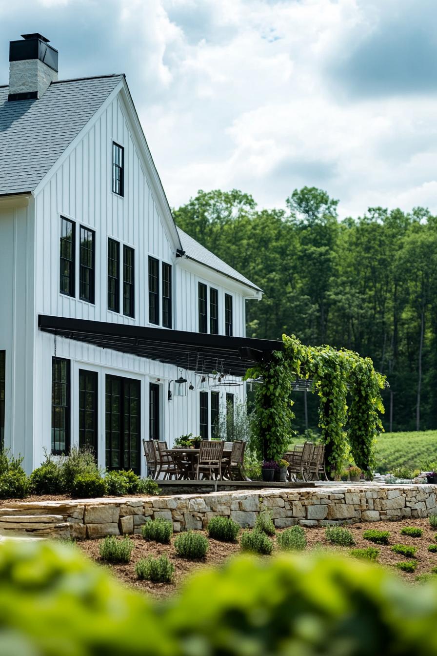 Charming farmhouse with lush outdoor seating