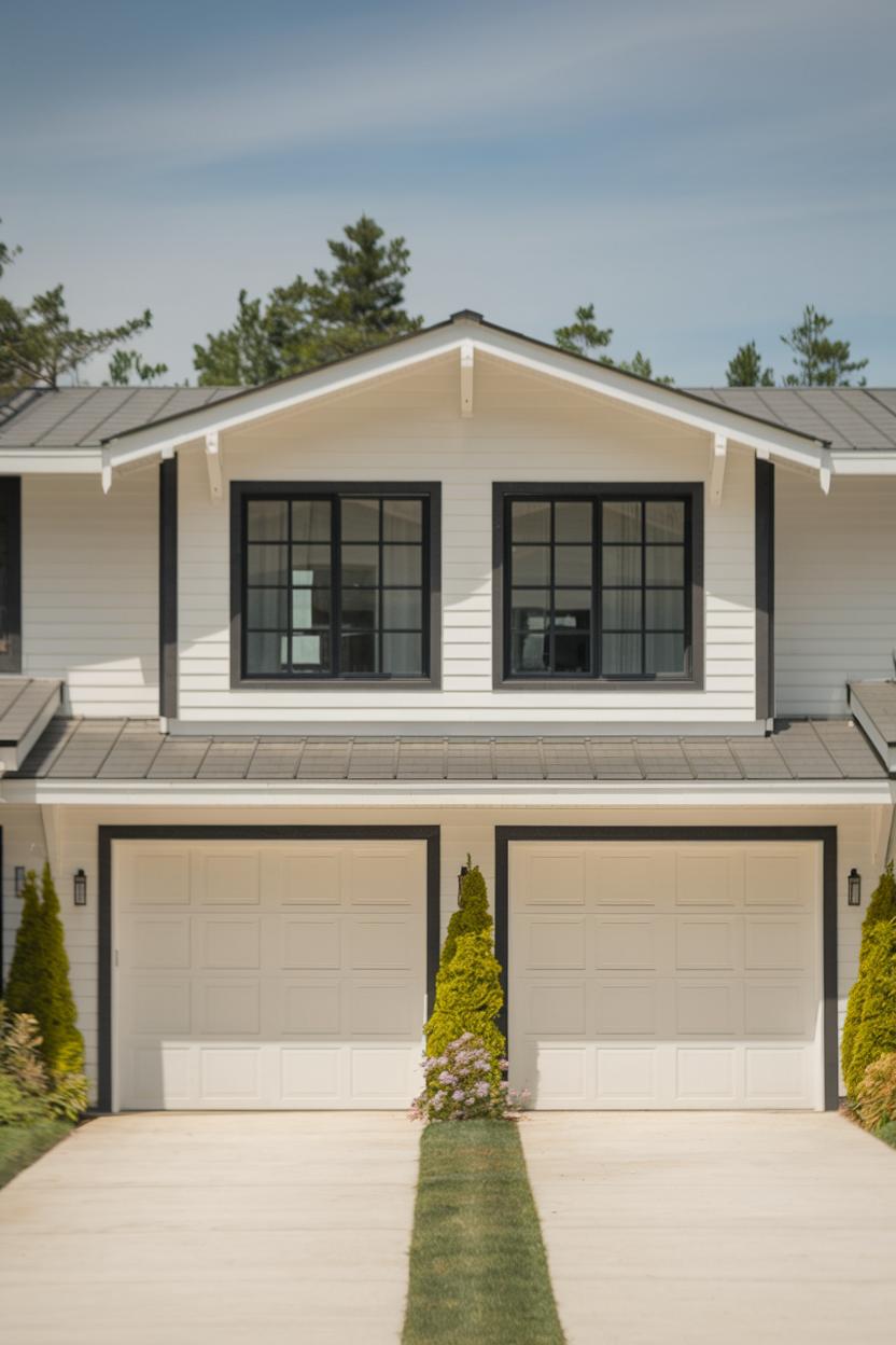 Stylish modern duplex with twin garages