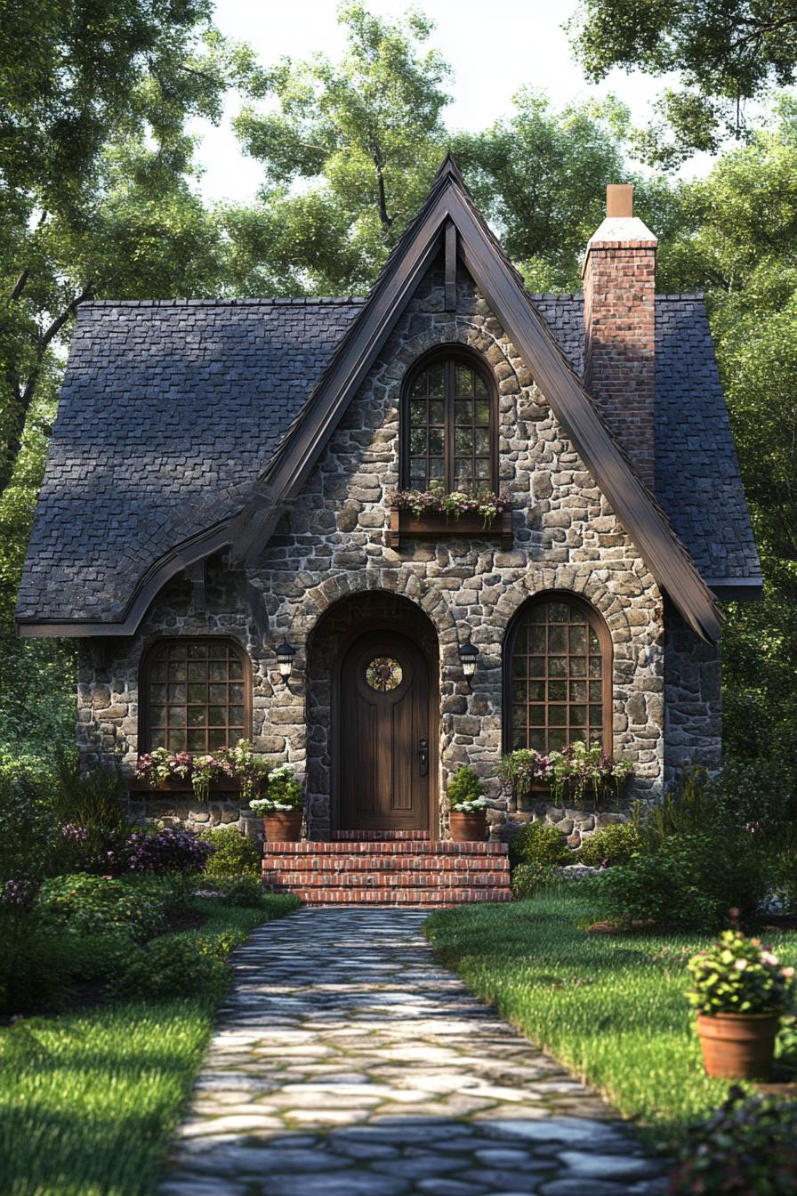 Charming stone house with an enchanting wooden door