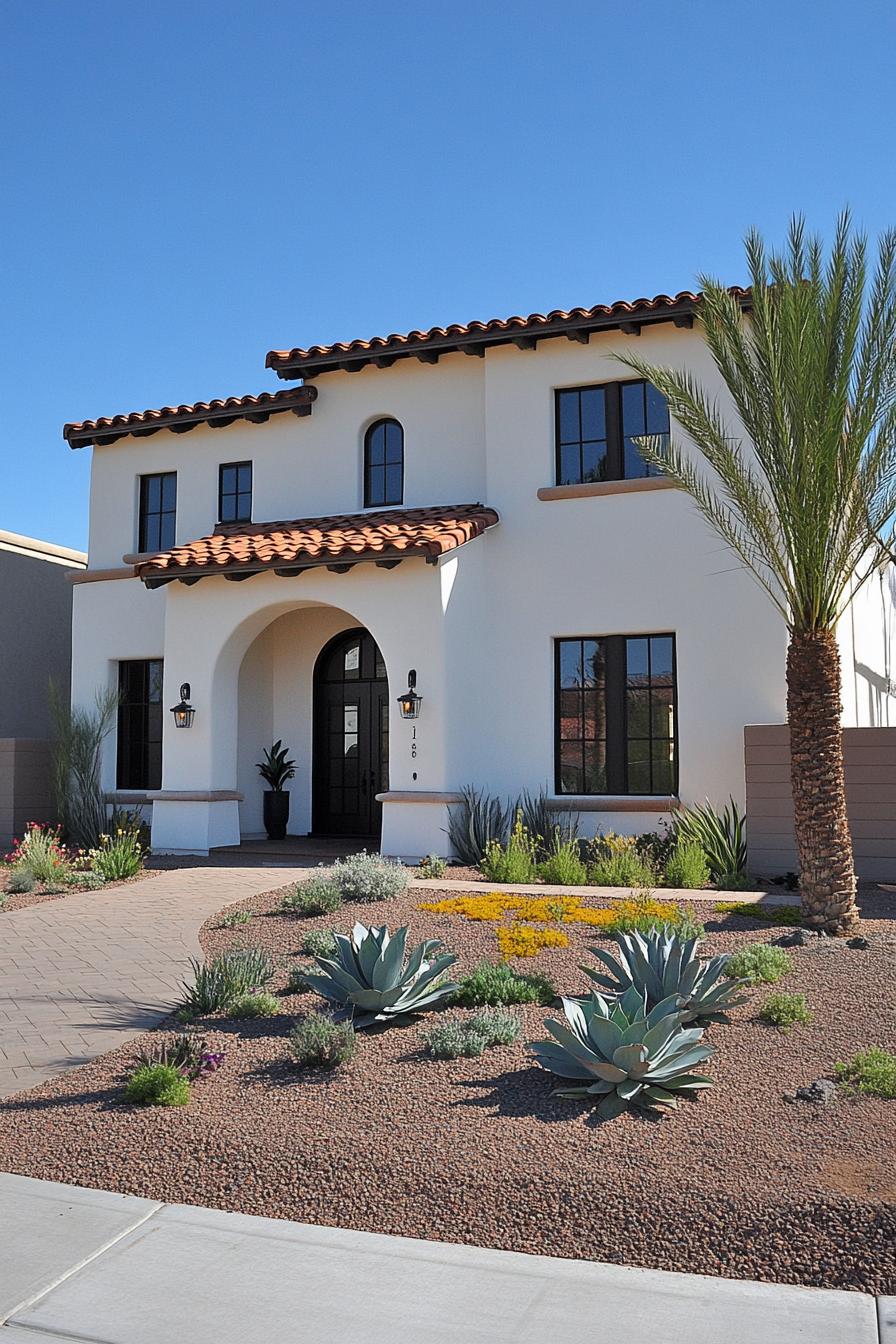 Stylish Arizona home with palm and desert landscaping