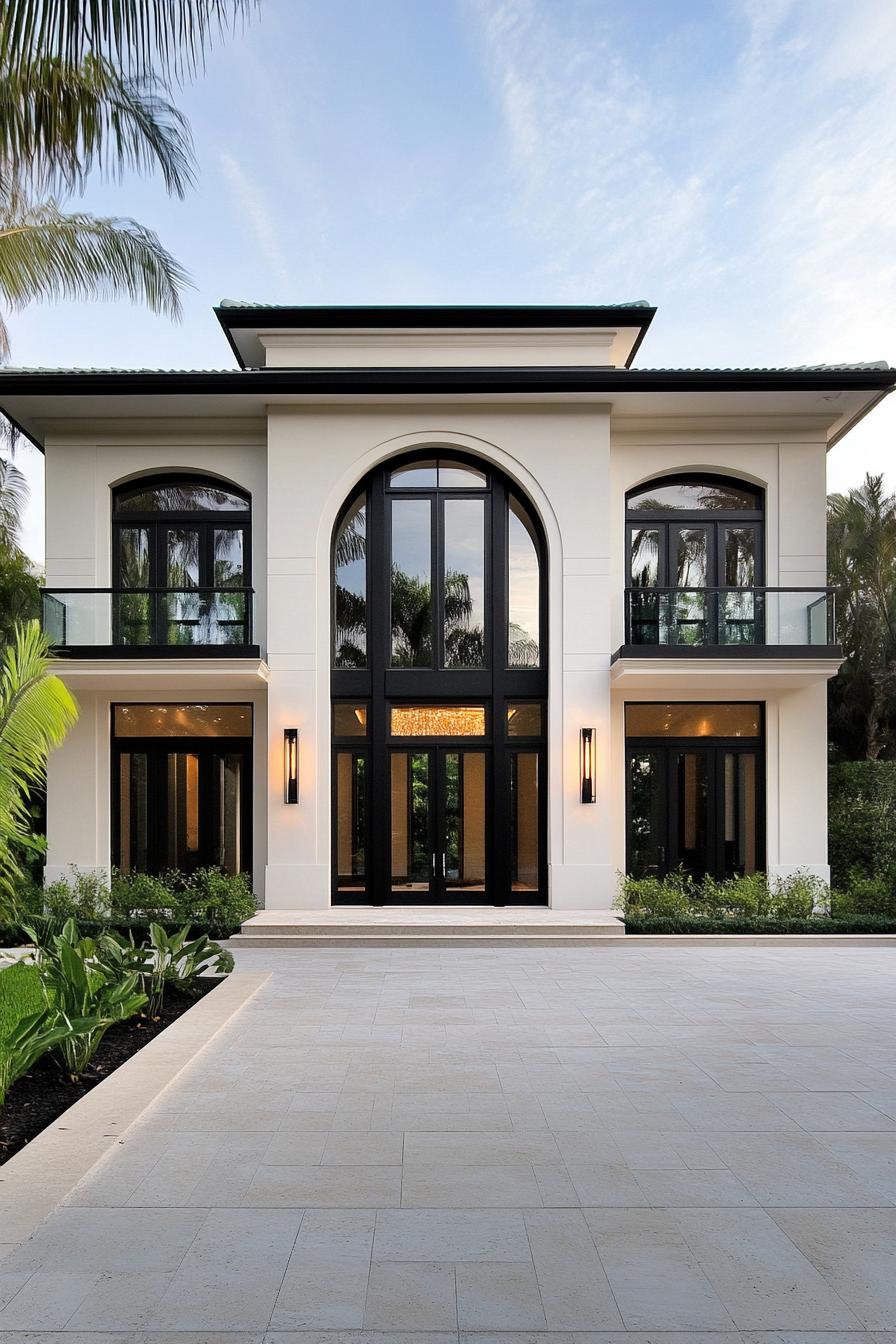 Modern neoclassical house with grand entry