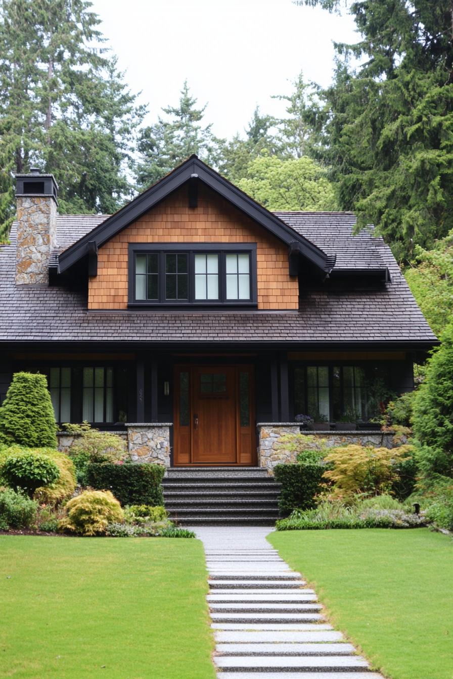 Charming craftsman house with lush greenery