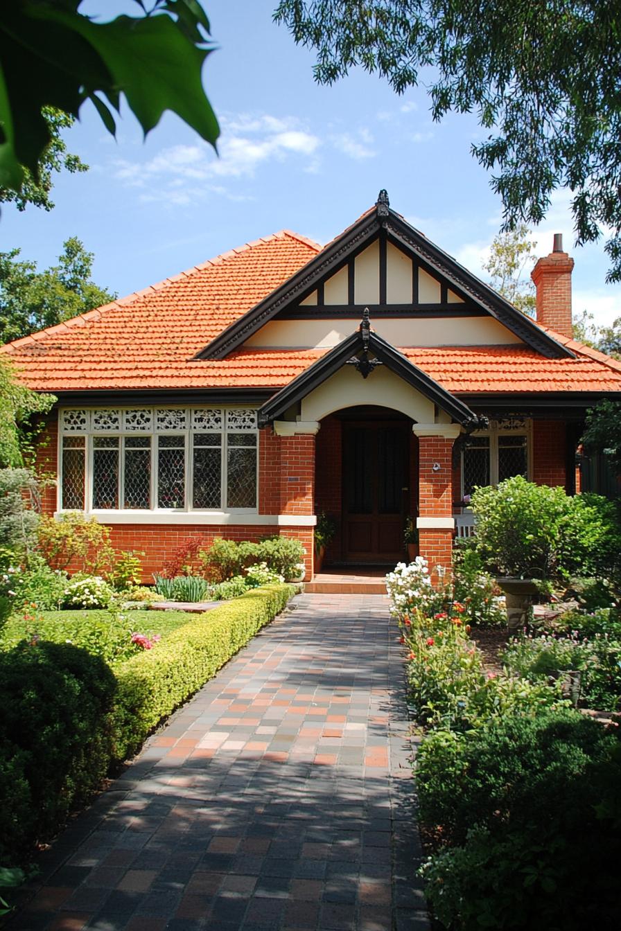 Charming brick house with lush garden