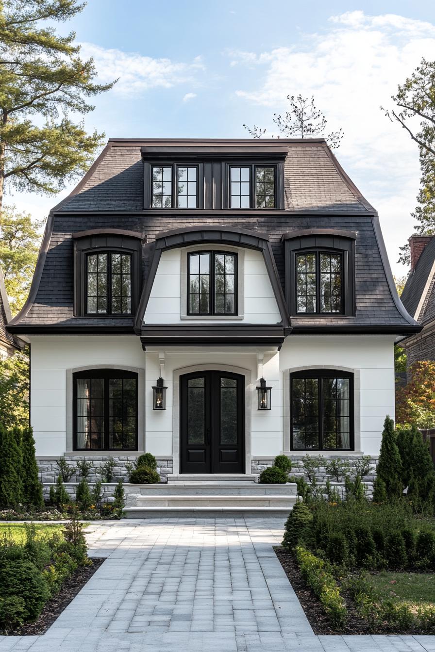 Charming house with dramatic roofline and classic windows