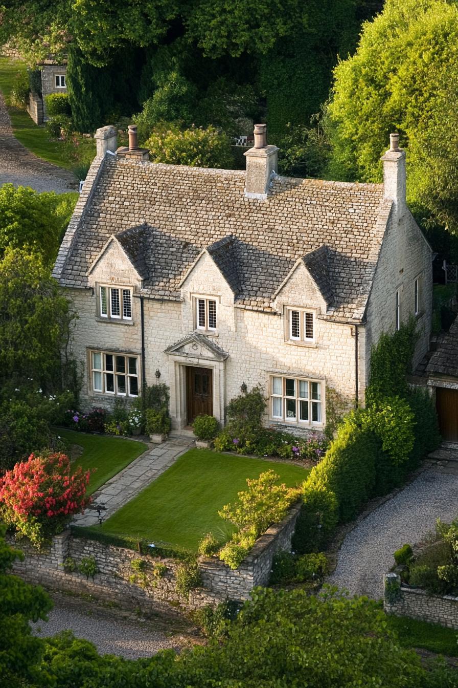 Charming stone country house with lush garden