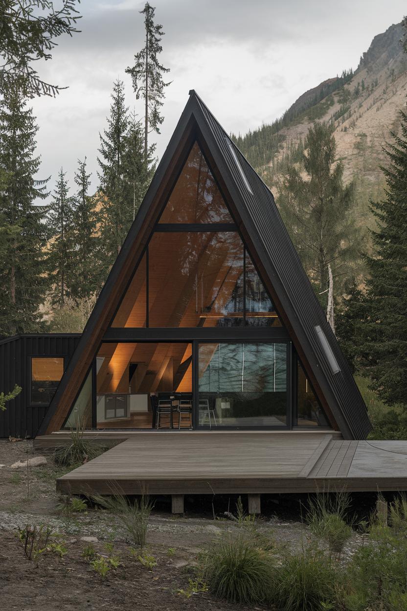 A-Frame house nestled in the forest