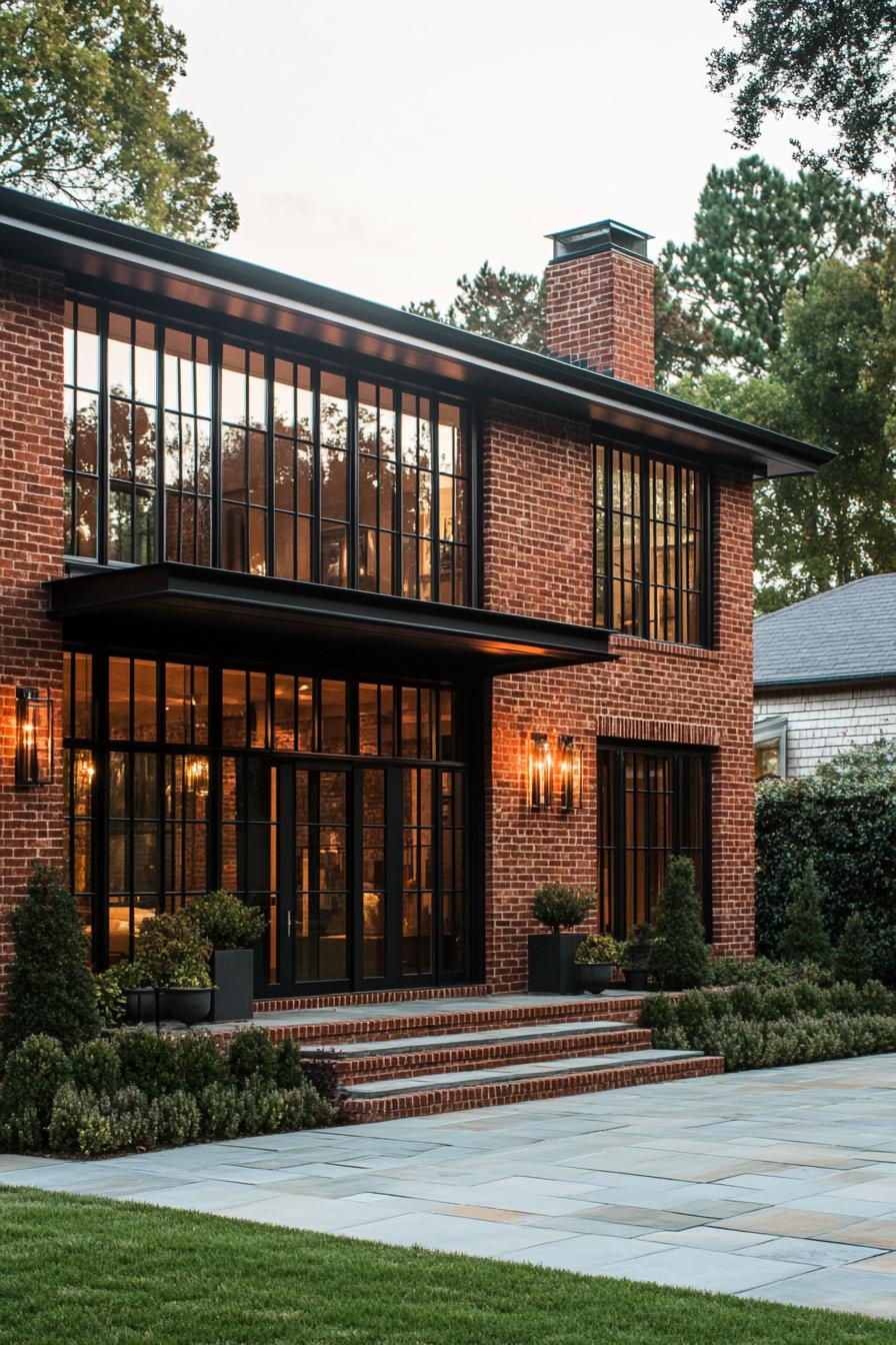 Charming brick house with tall windows