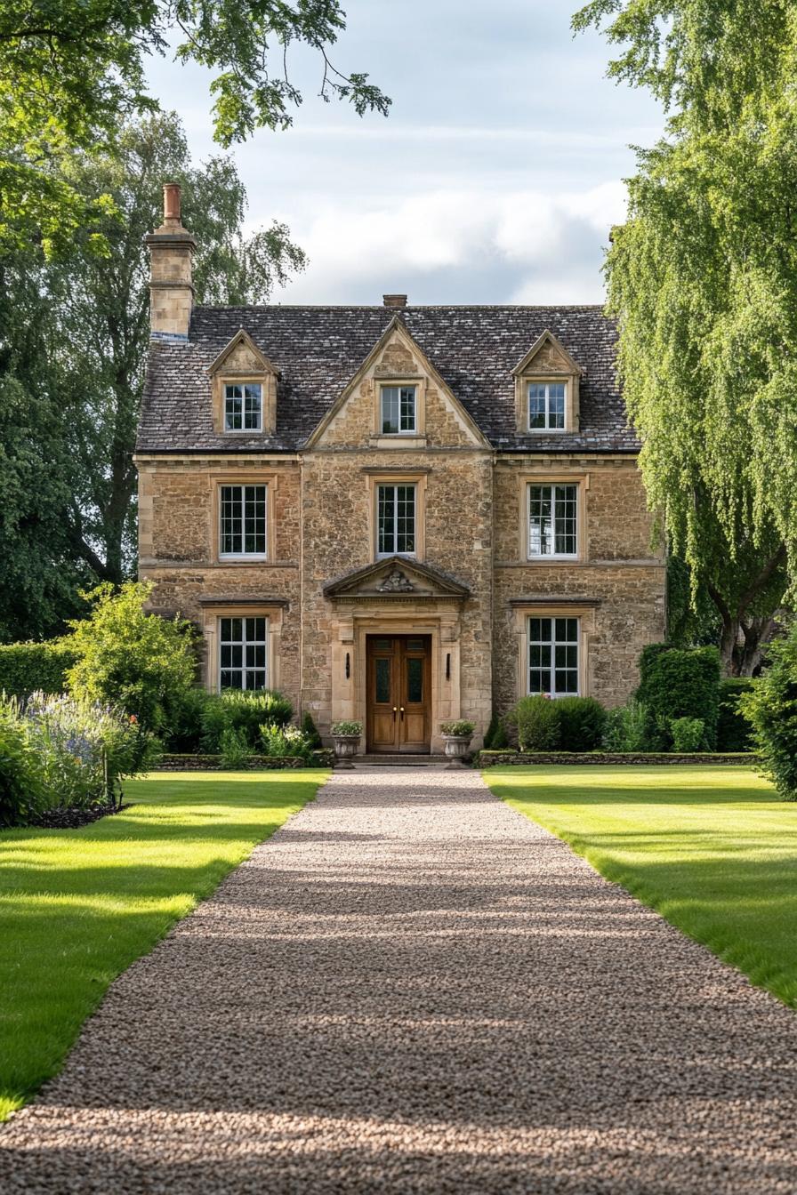 Charming stone house with lush greenery