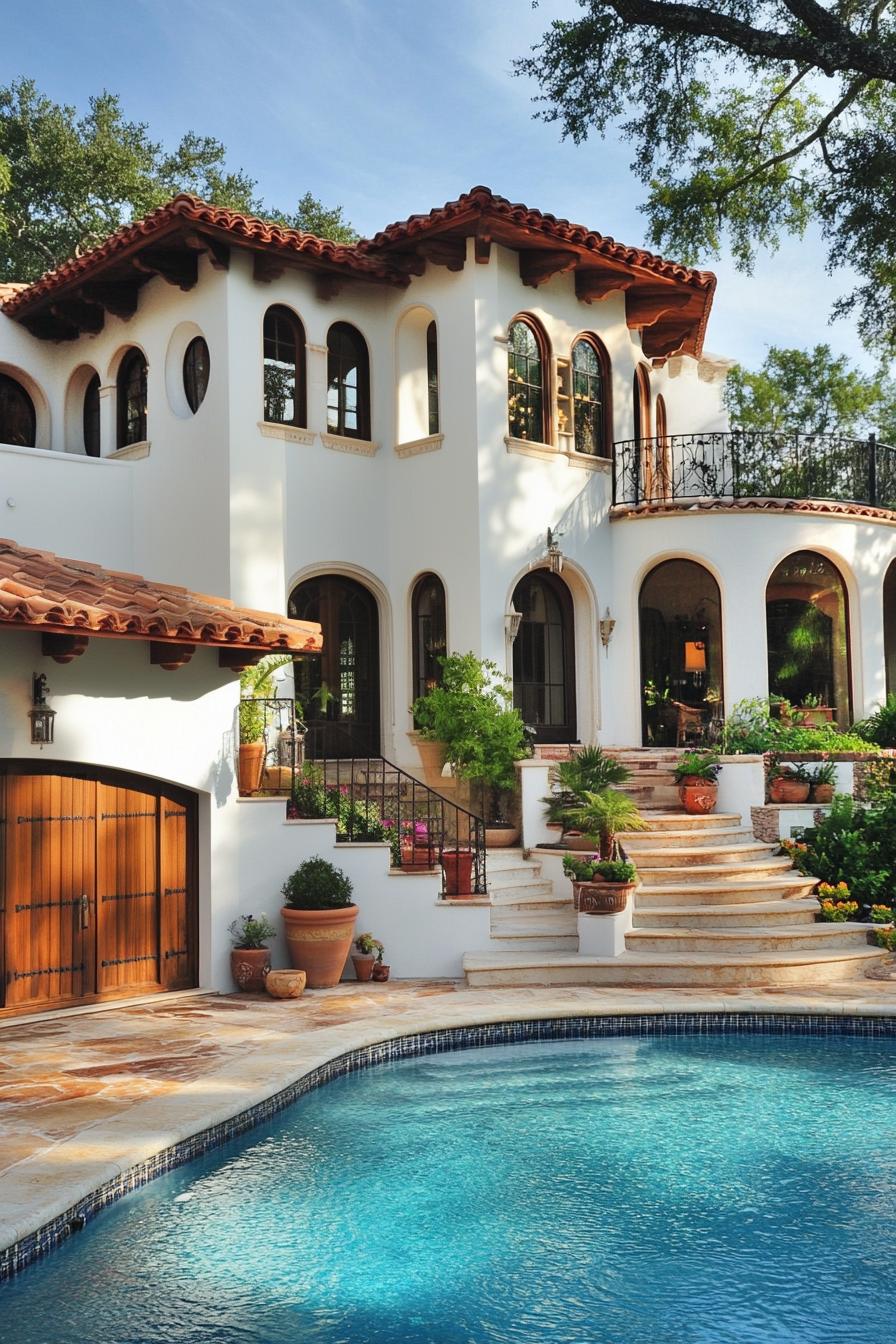 Elegant Spanish villa with terracotta roof and pool