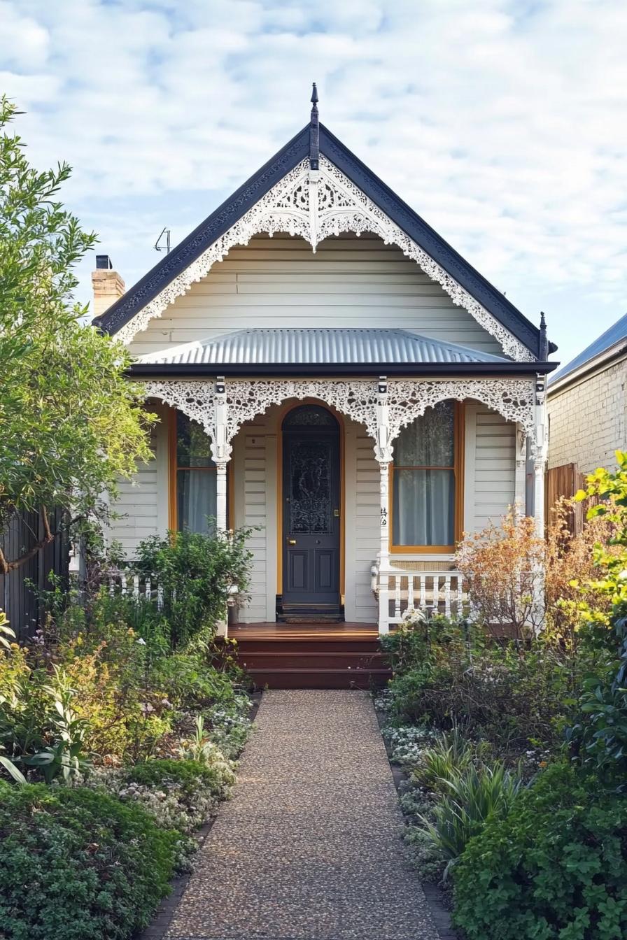 Charming Victorian-style house with intricate lacework