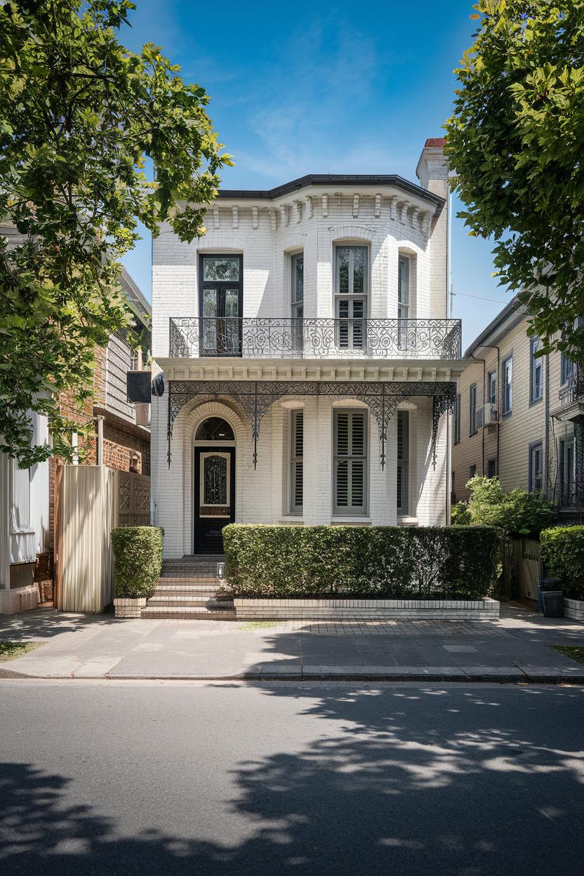 Victorian house with ornate balcony