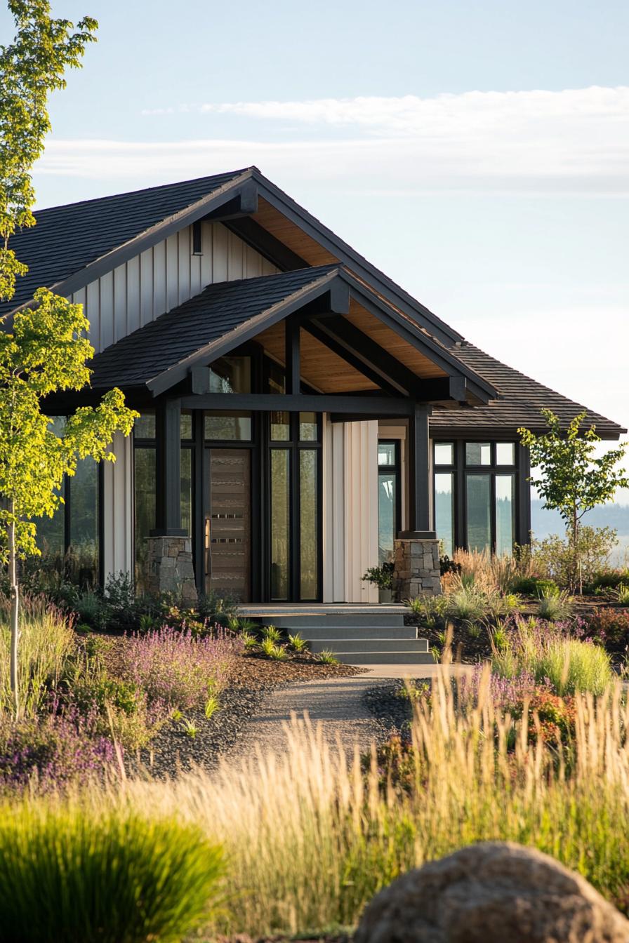 Charming ranch house with lush garden and modern flair