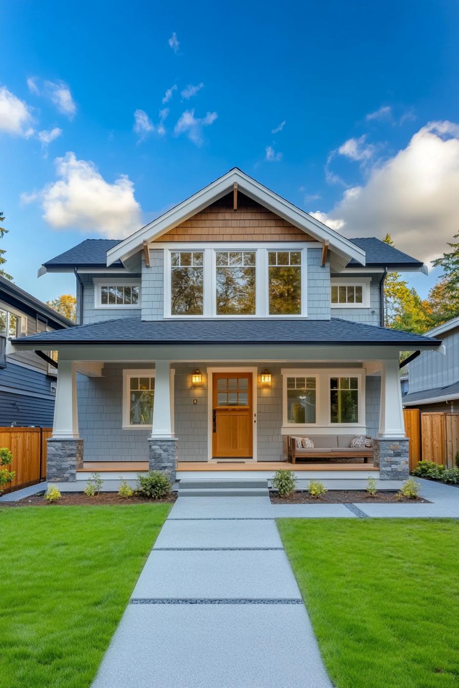 Cozy cottage with front porch and manicured lawn