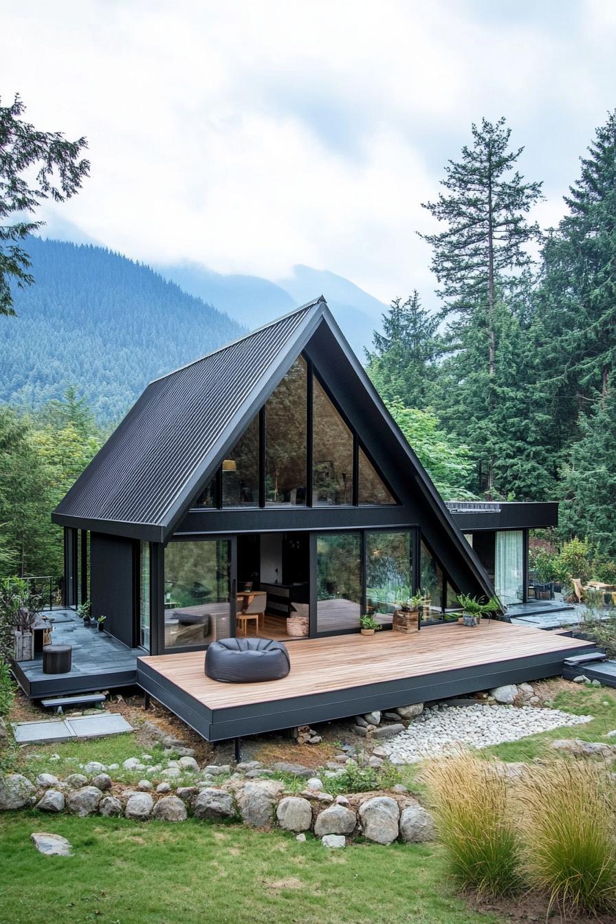 Chic A-frame nestled in the woods