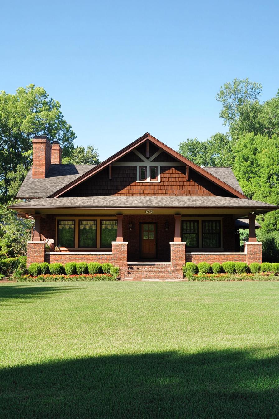 Charming Craftsman farmhouse with a brick porch