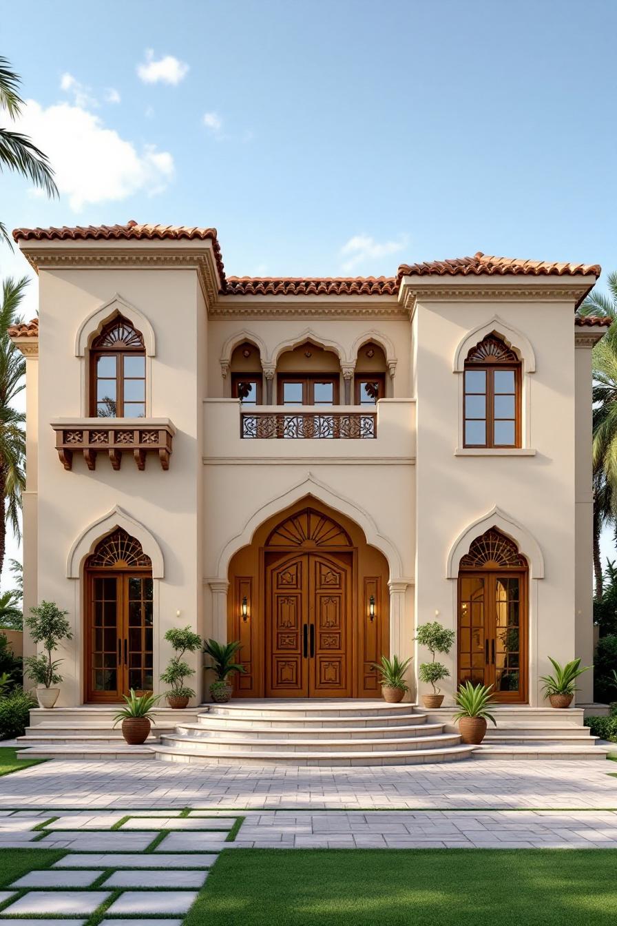 Elegant Arabic architecture with a welcoming entrance