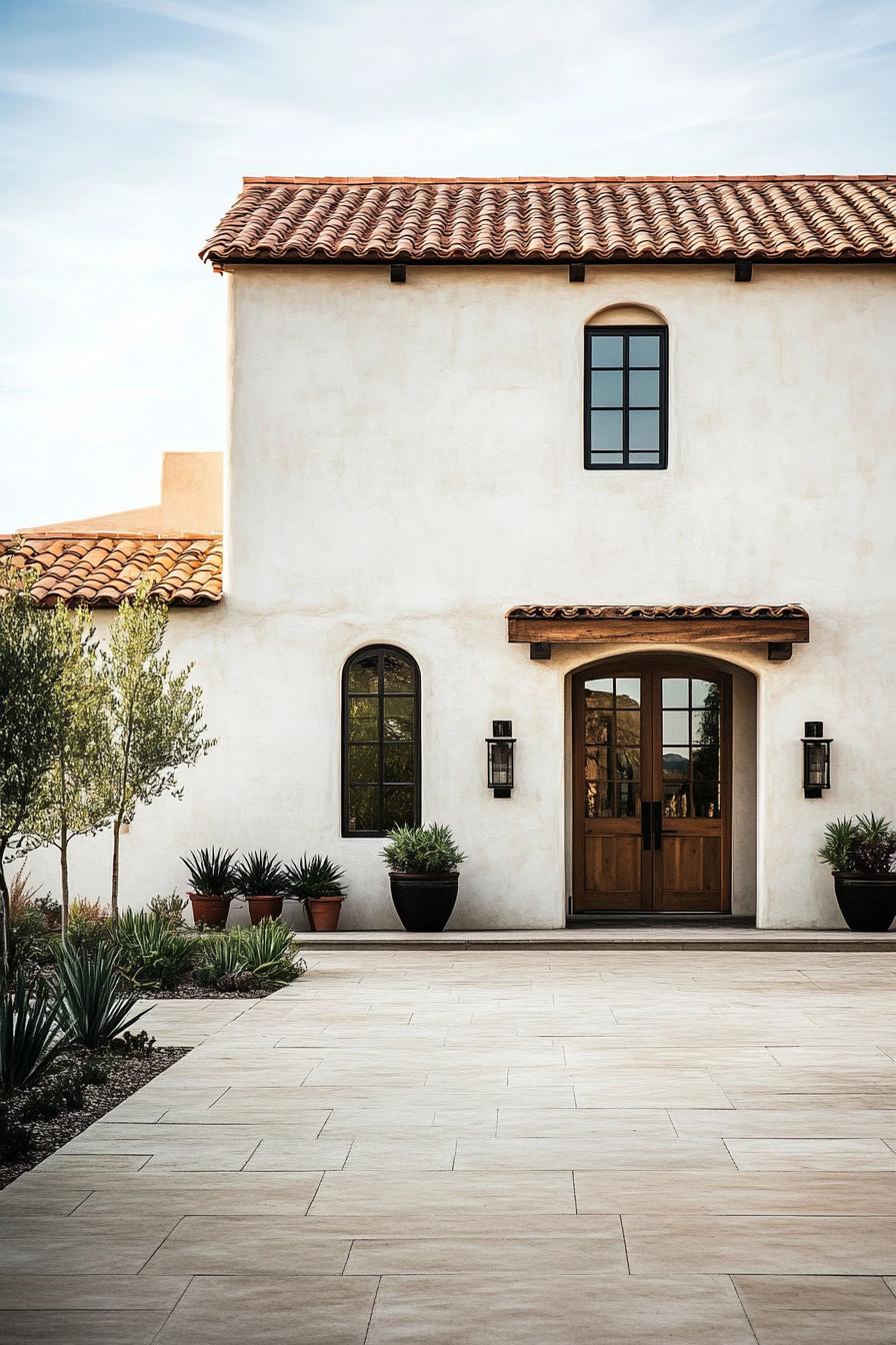 Elegant desert home with clay roof tiles