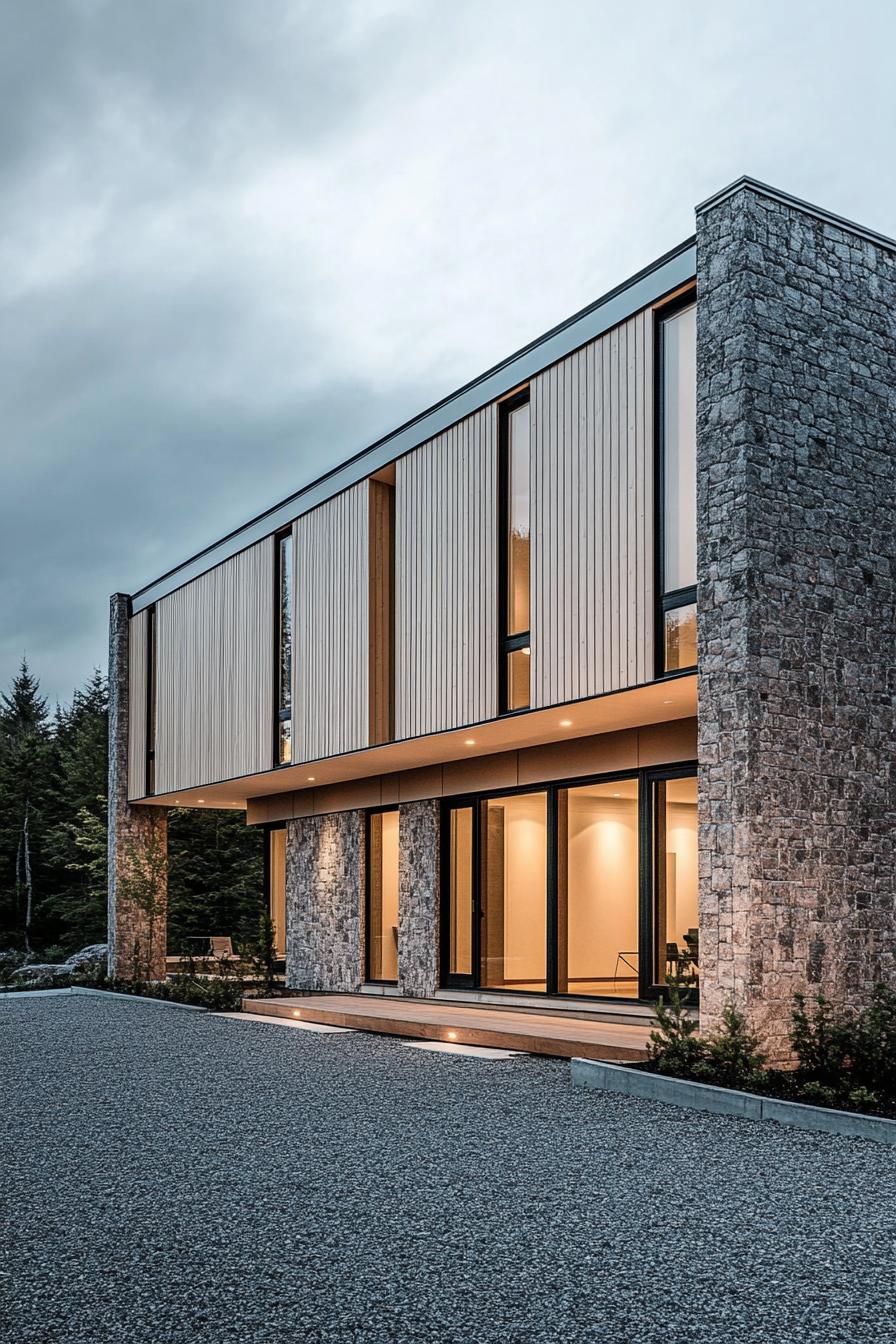 Contemporary stone facade with sleek design