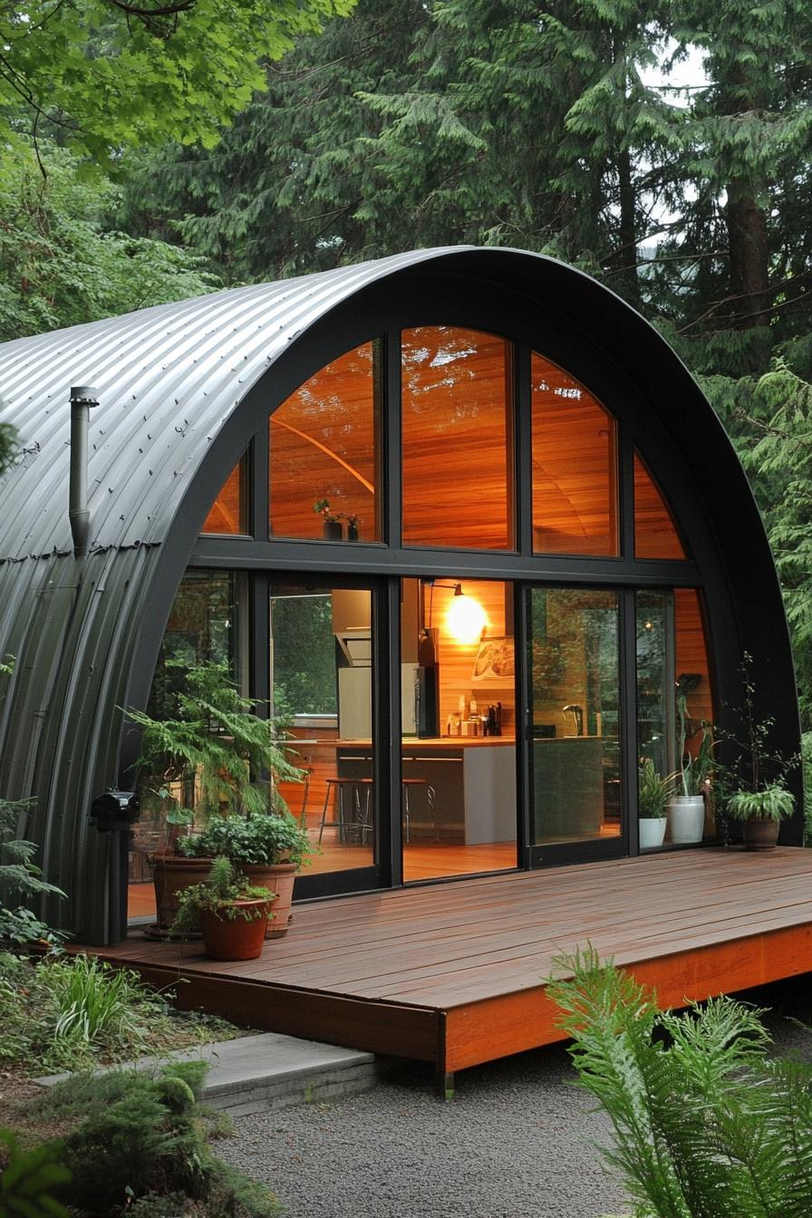 Cozy Quonset with Wooden Interior