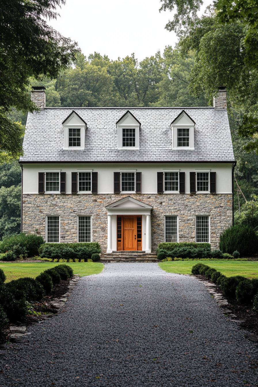 Classic stone farmhouse with a well-kept path