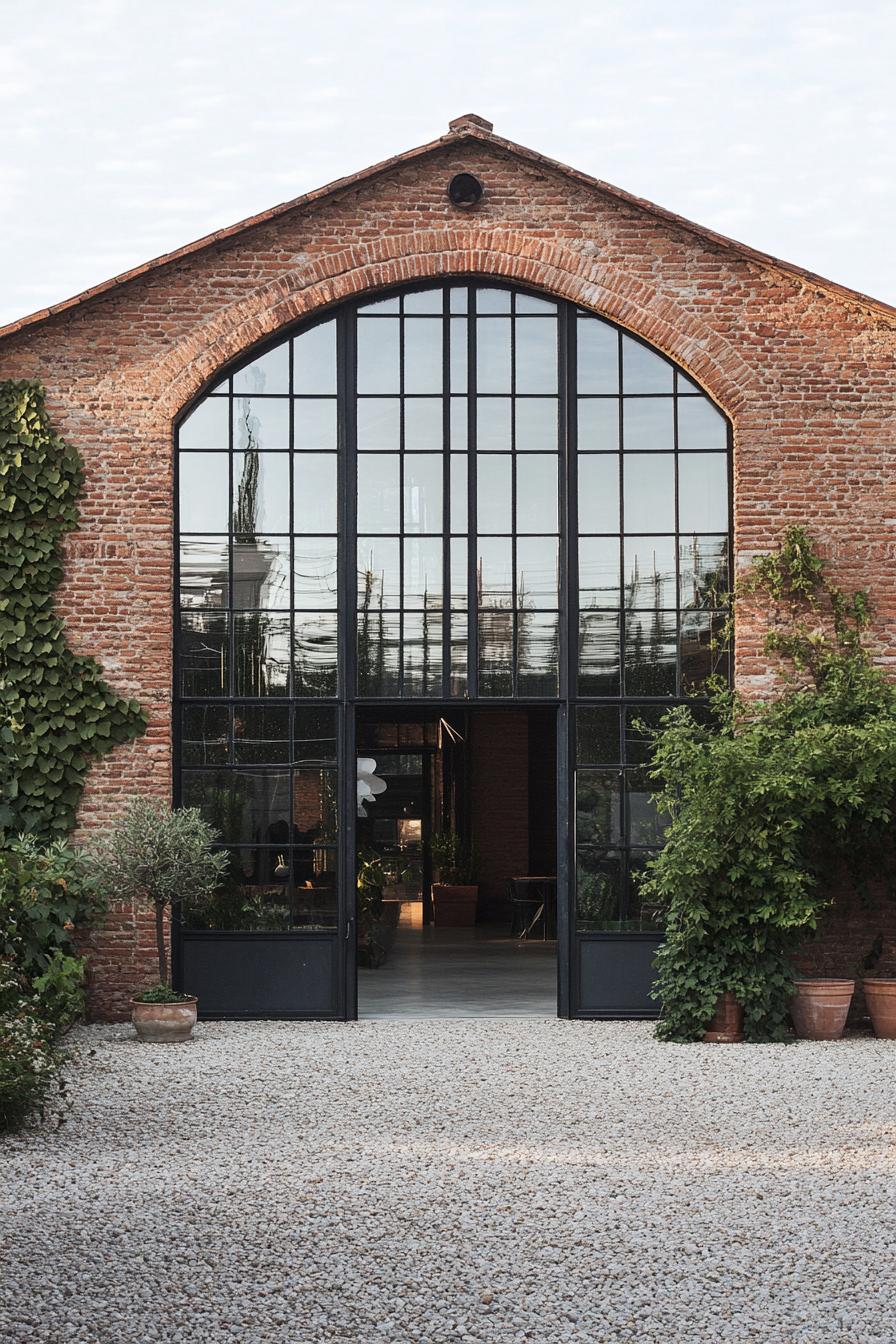 Industrial house with large glass front