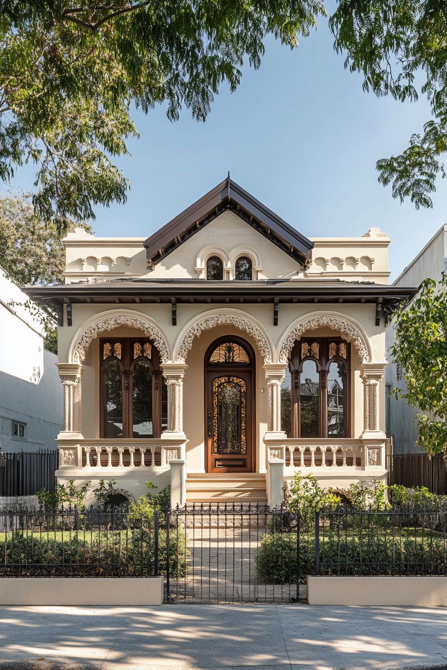 Victorian-style home with ornate arches