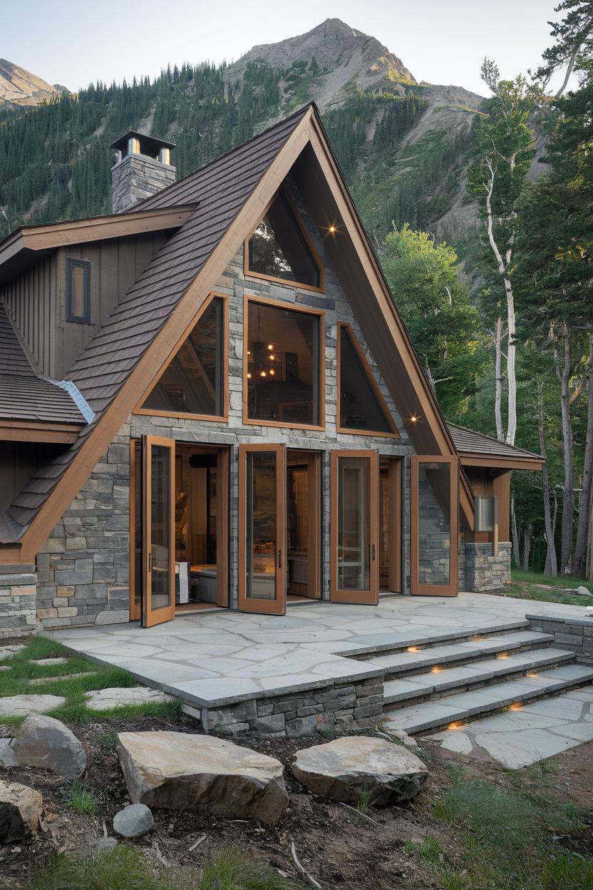 A-Frame Cabin Nestled in Mountain Forest