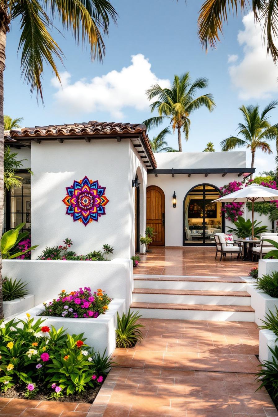 Bright Spanish bungalow with colorful decor