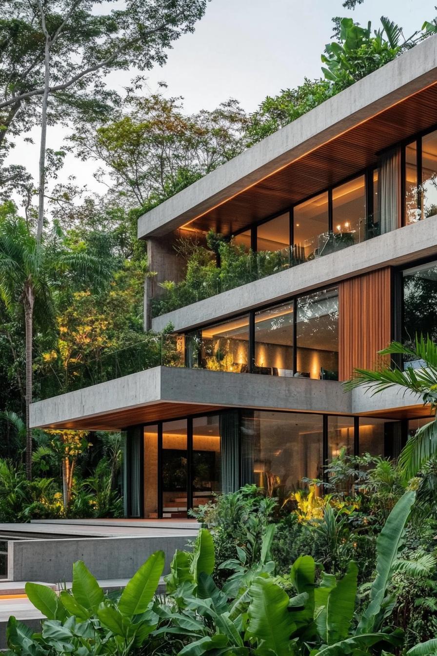 Contemporary house in a lush tropical setting