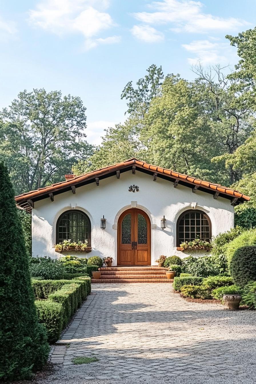 Small Spanish-style bungalow with arched windows