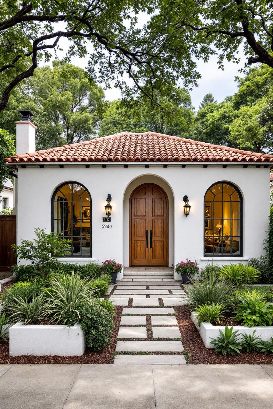 Charming Spanish bungalow with terracotta roof and lush garden