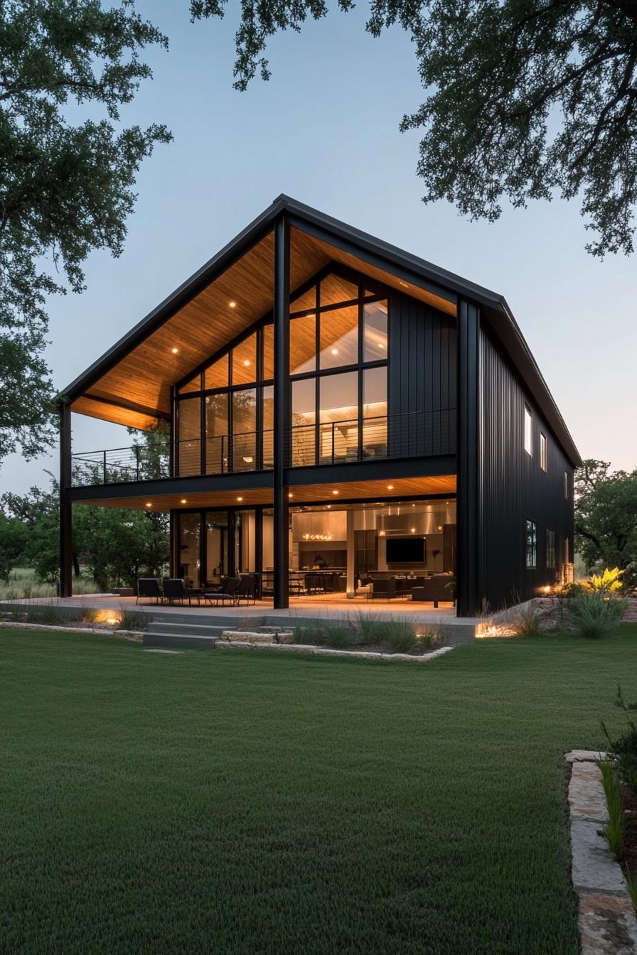 Modern Barndominium with Glass Front