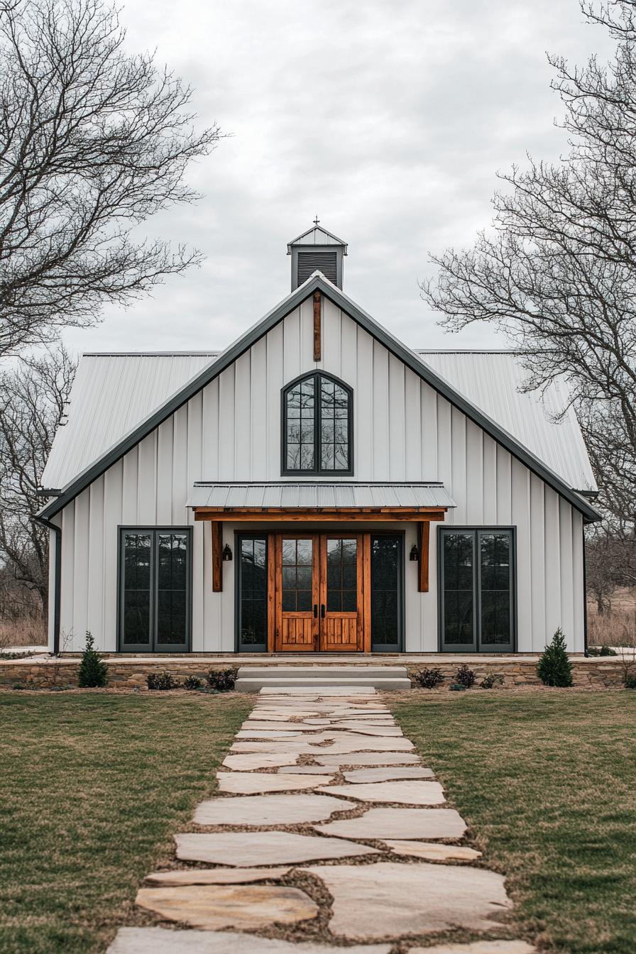 Charming barn-style home with wooden accents