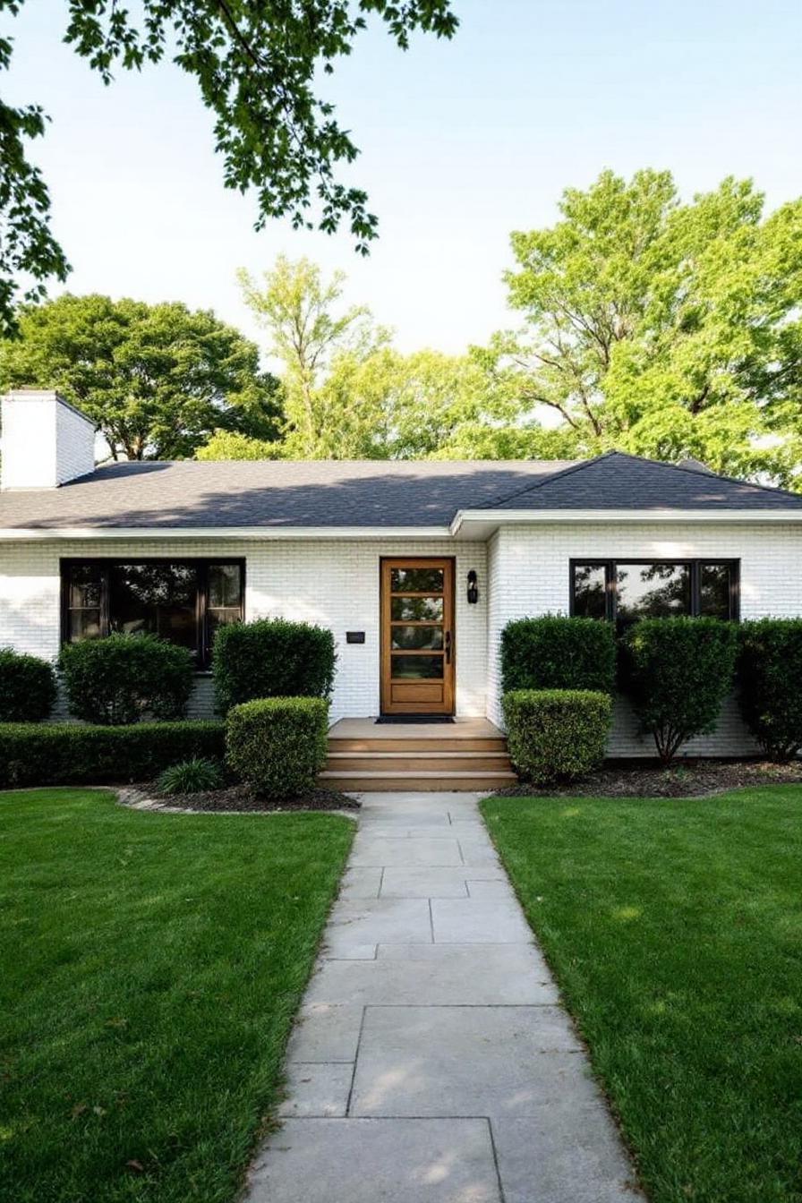 Charming bungalow with a brick exterior and lush greenery