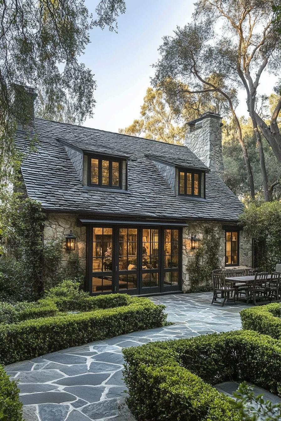 Cottage with lush garden and patio