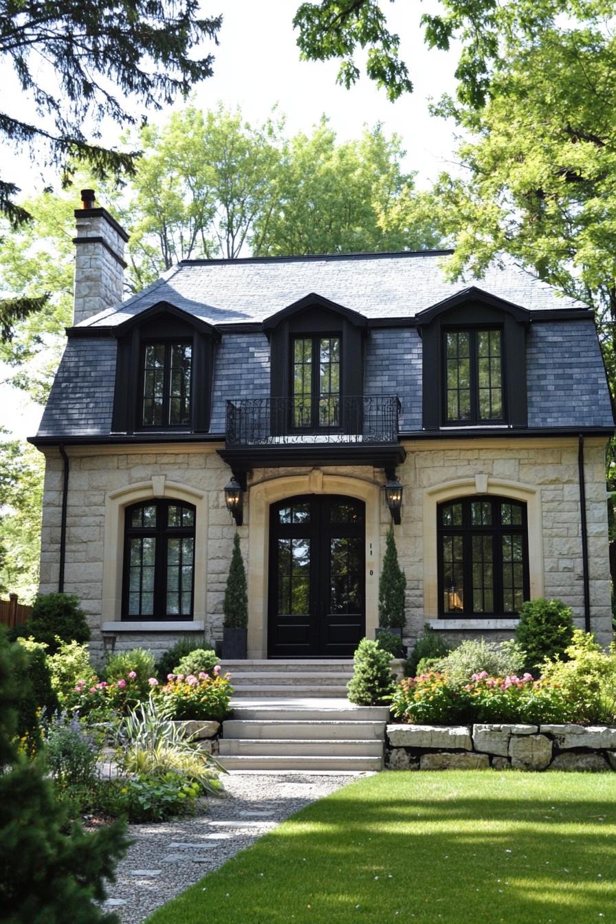 Charming stone home with lush gardens