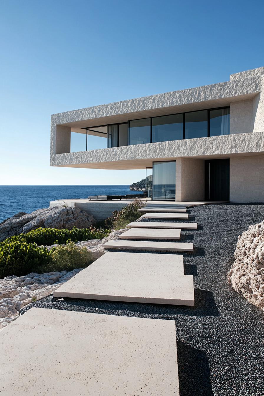 Modern beach house with expansive ocean view