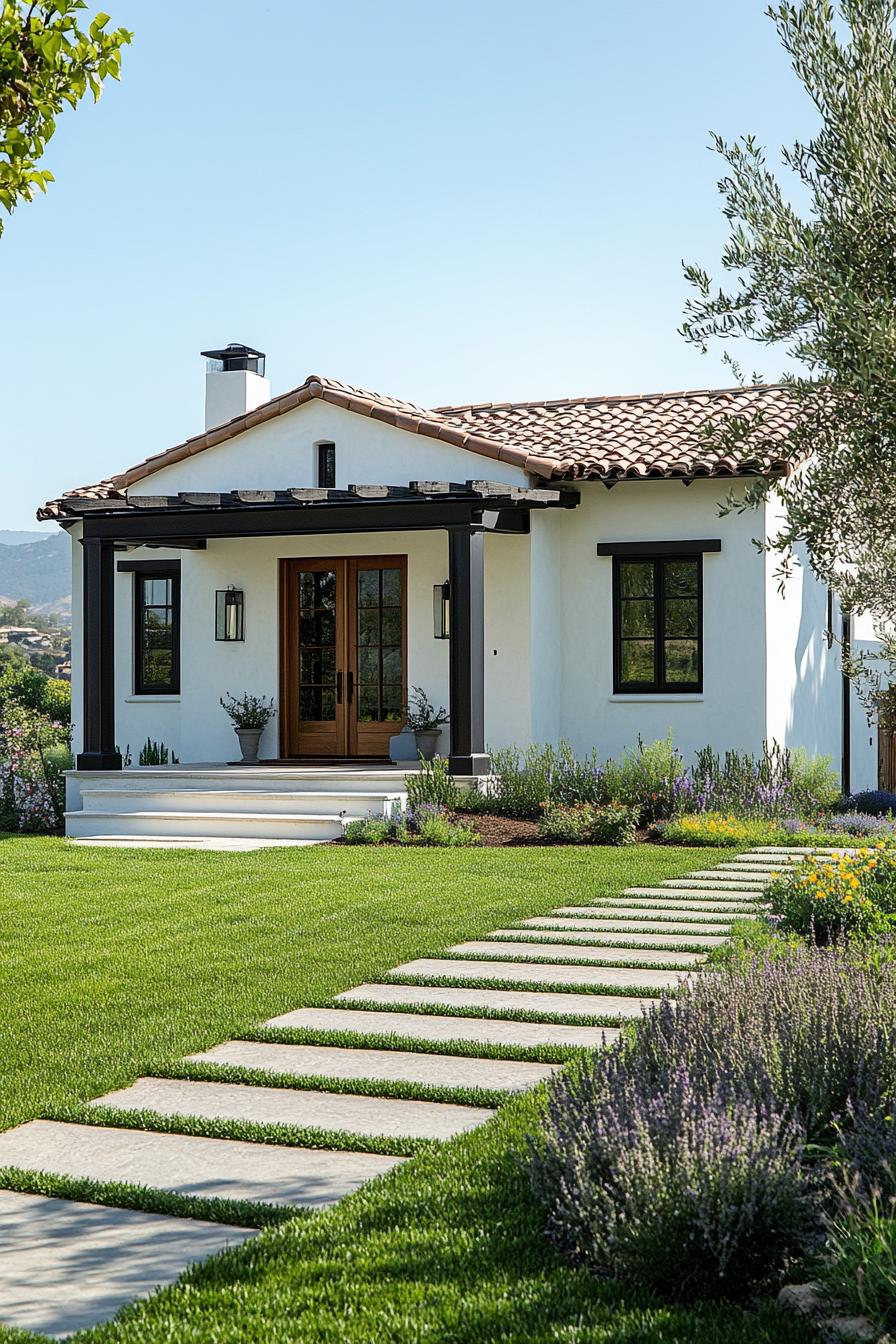 Small village house with a charming front porch