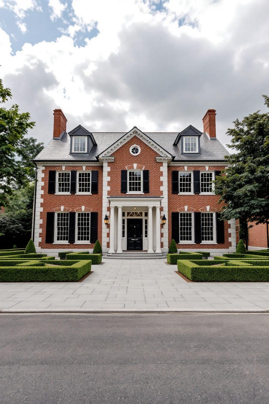 Grand Georgian house with symmetrical design