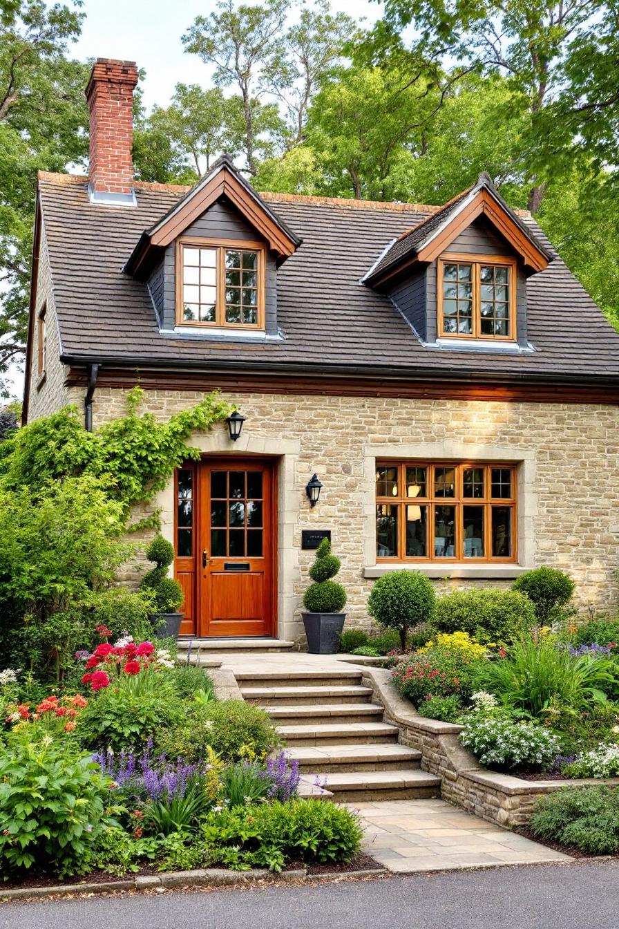 Cute stone cottage with a charming garden