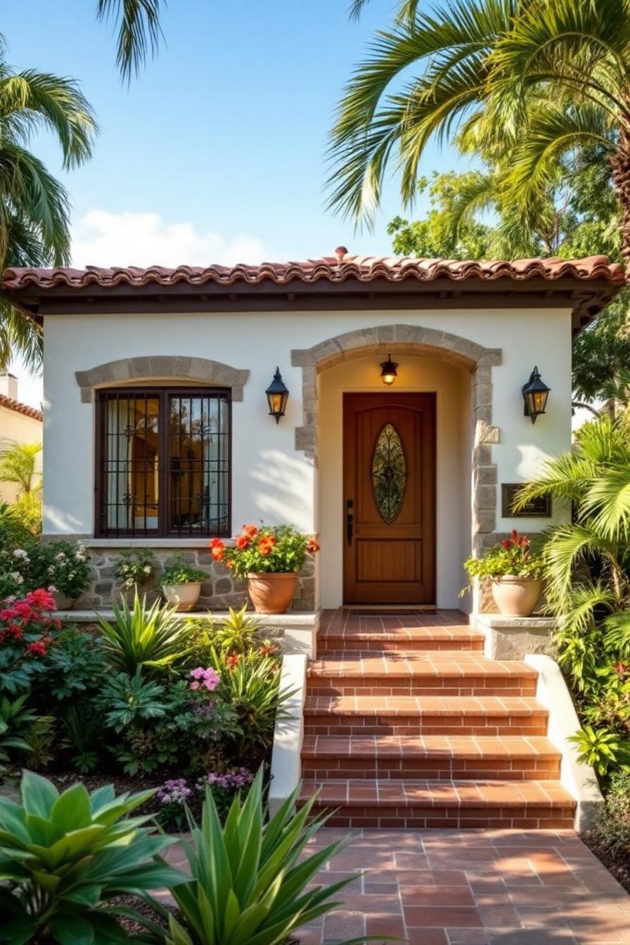 Charming doorstep of a Spanish bungalow