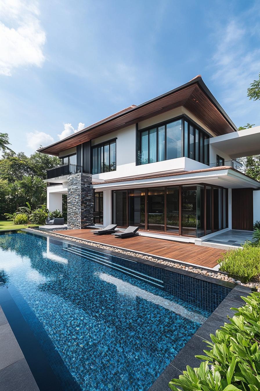 Modern Thai house with pool and garden