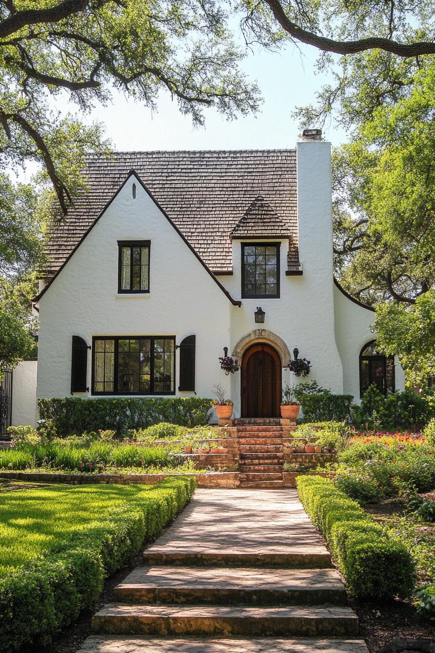 Classic English cottage with charming garden pathway