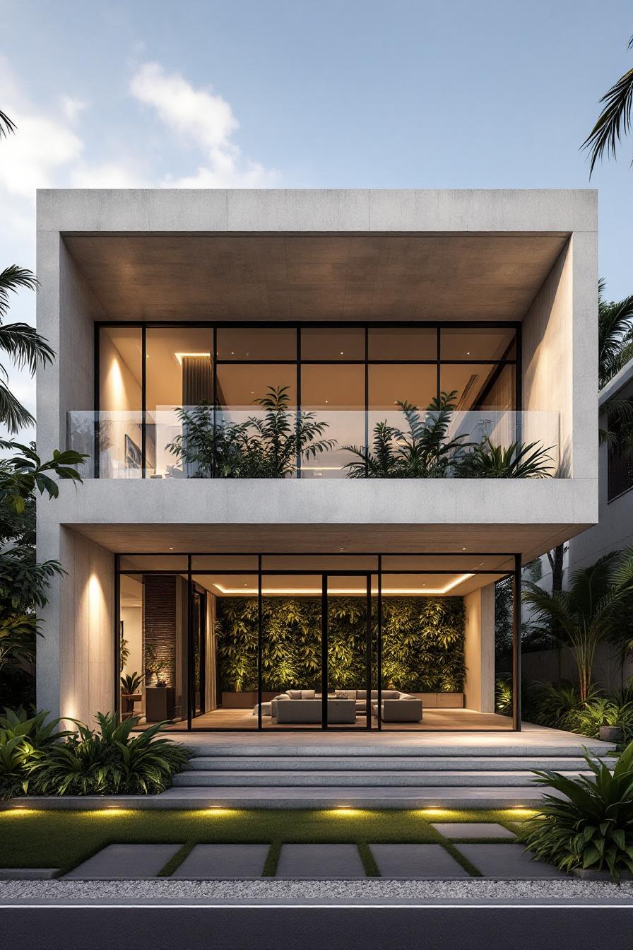 Modern tropical house with abundant greenery