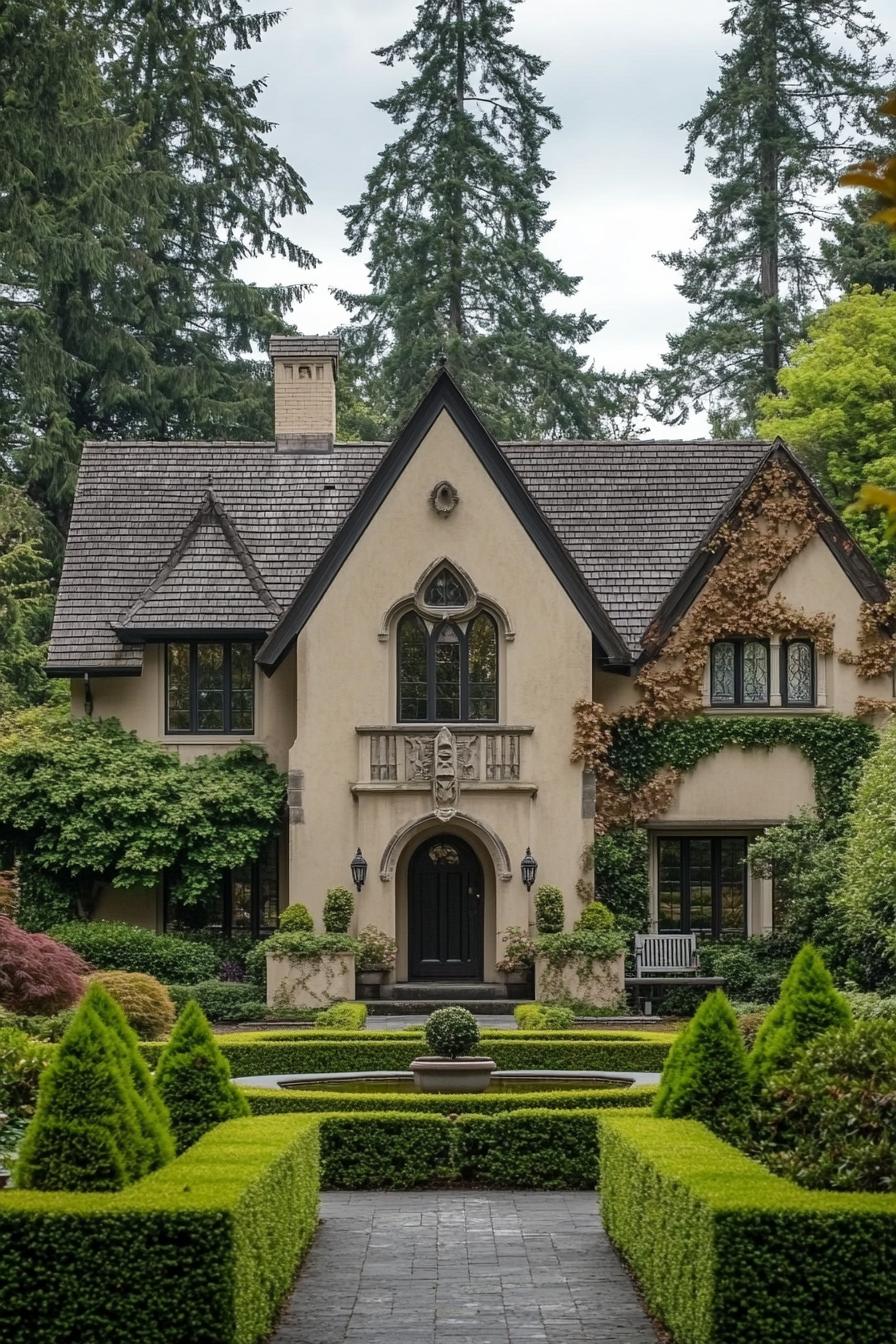 Classic English cottage with manicured garden