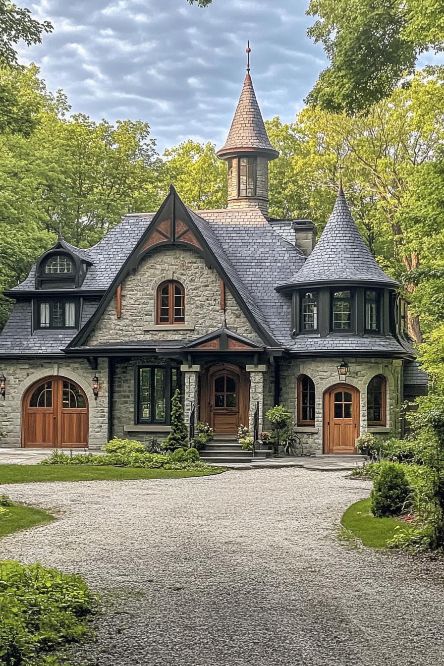 Charming stone house amidst lush greenery