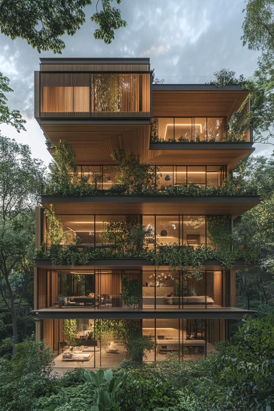 Multi-Level House with Abundant Greenery