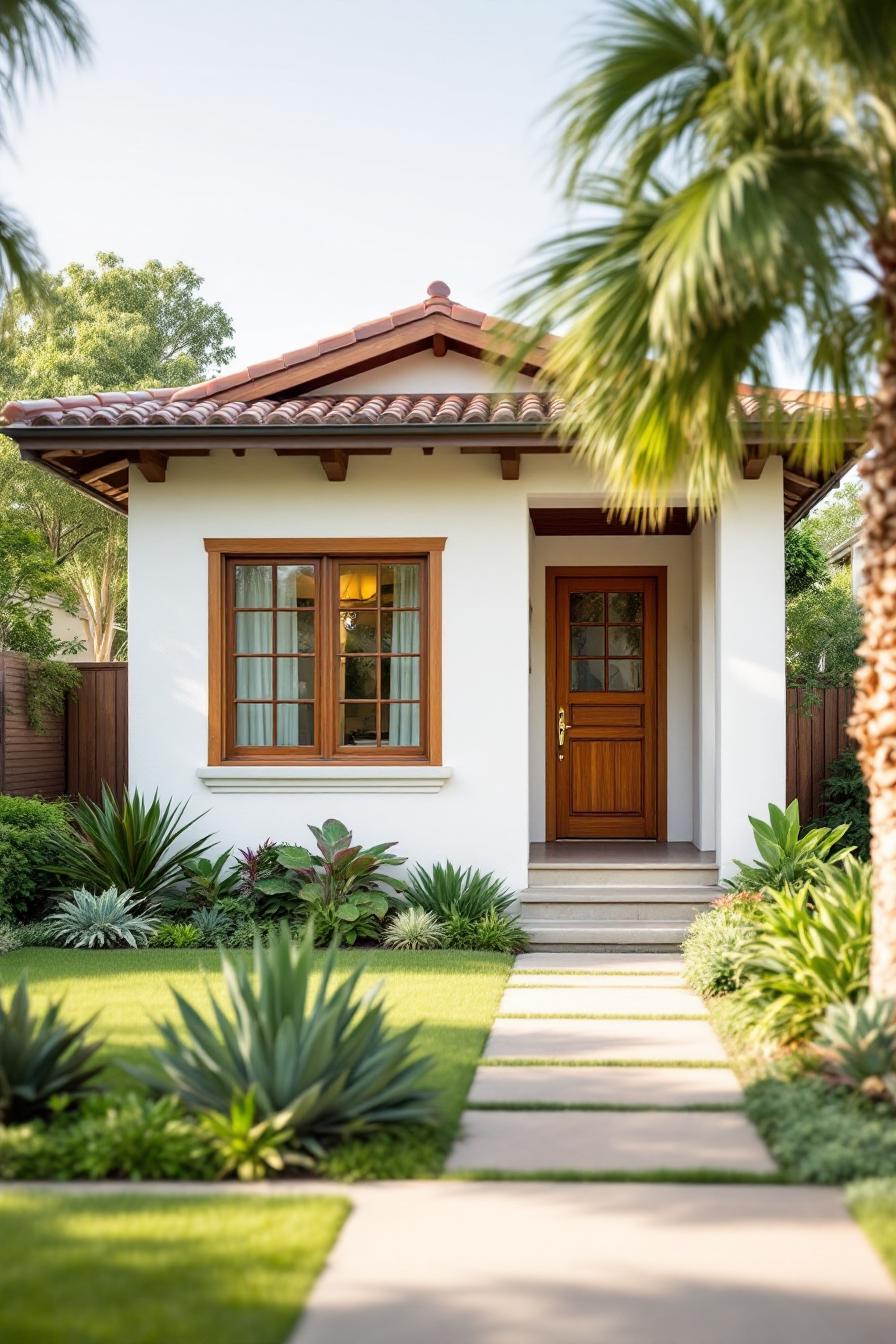 Charming white bungalow with a terracotta roof