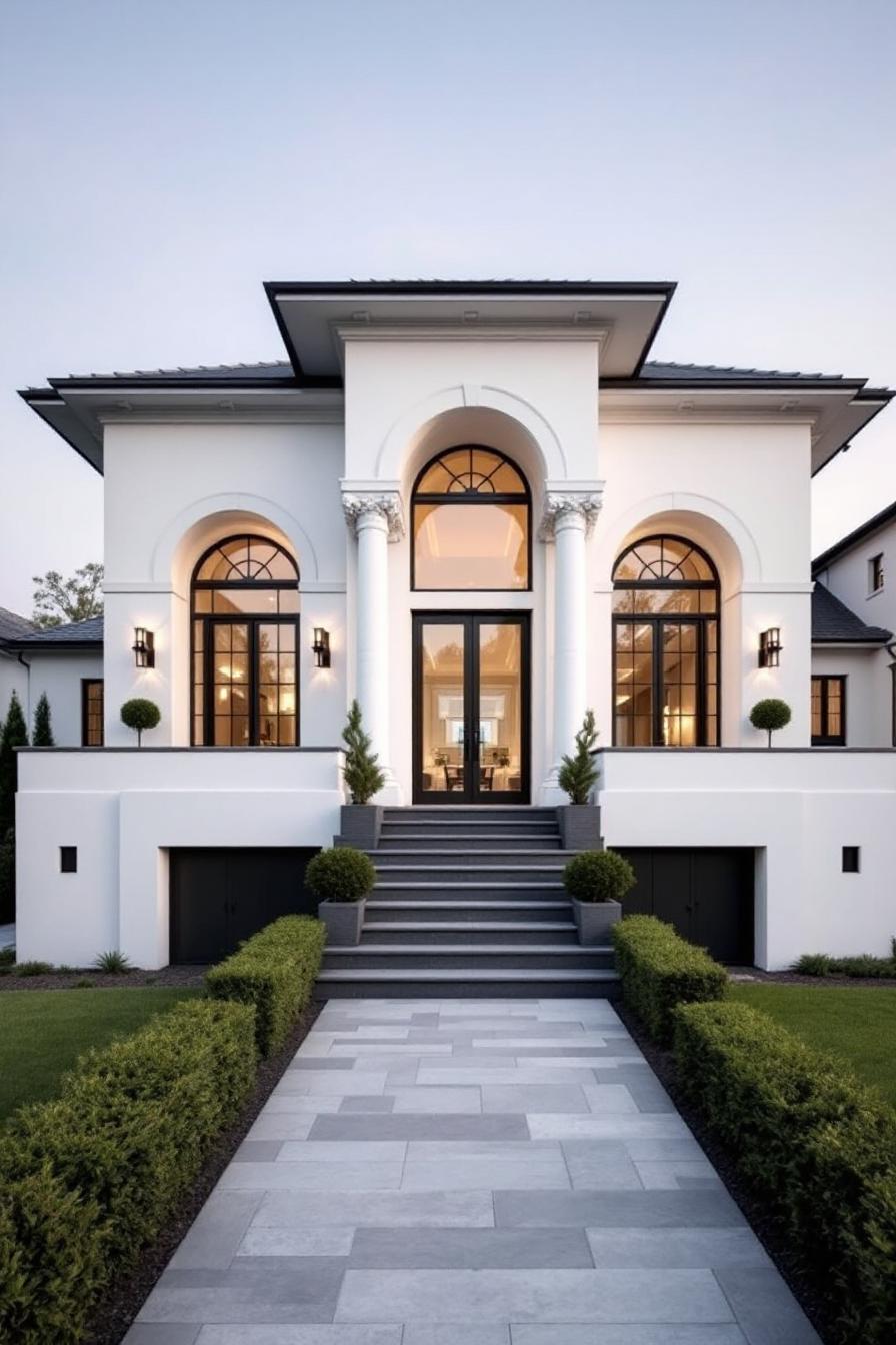 Modern French home with classic columns