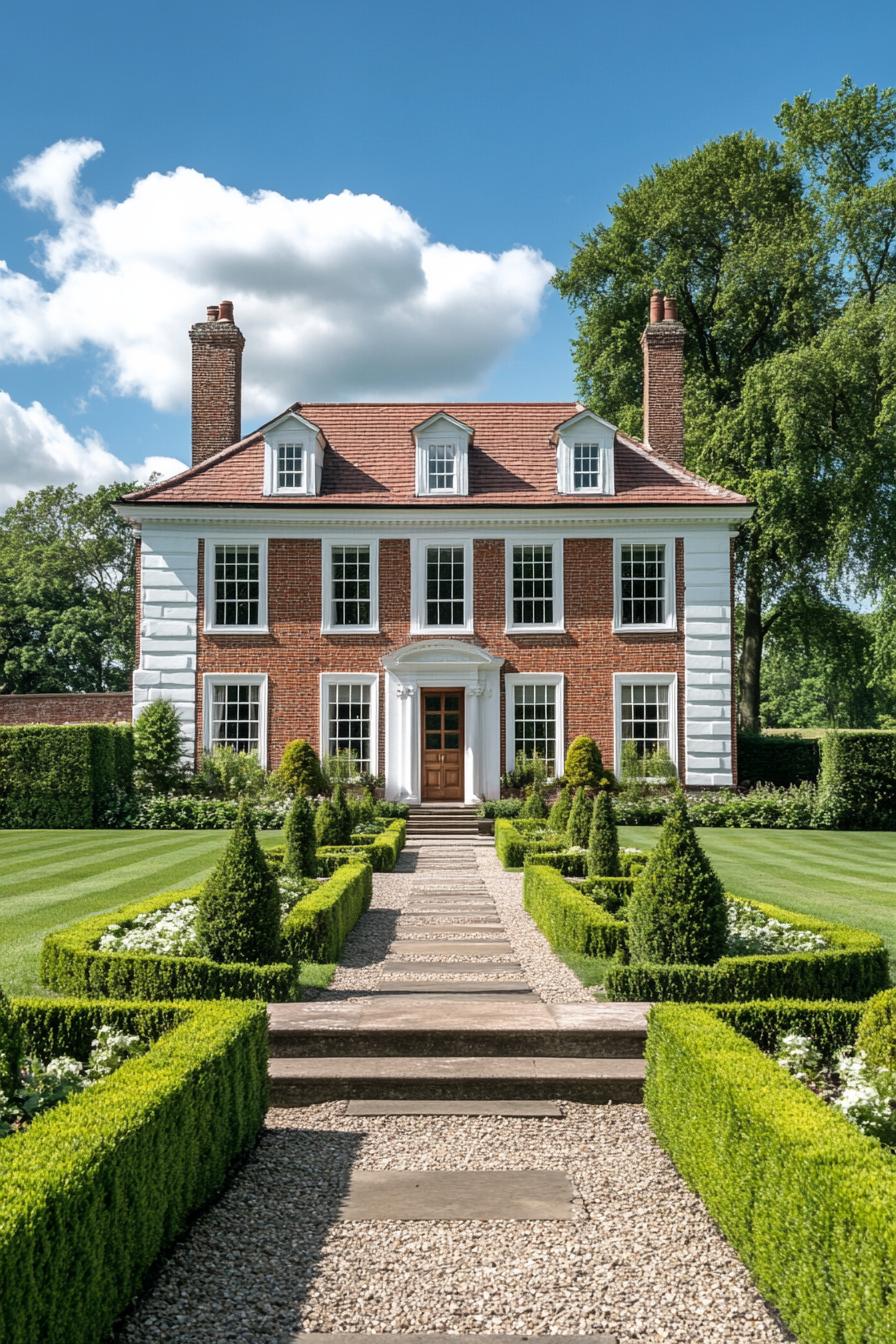 Grand Georgian residence with lush gardens and pathway